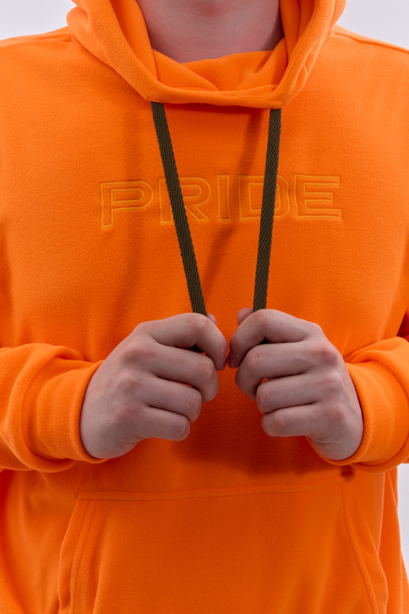 Мерч толстовка флисовая PRIDE, ярк.оранжевый